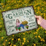 Gepersonaliseerd Retro Tuin Cartoon Karakter Metalen Bord met Naam en Datum Tuin Decor Housewarming Verjaardagscadeau voor Mamma Oma Familie Vrienden