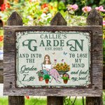 Gepersonaliseerd Retro Tuin Cartoon Karakter Metalen Bord met Naam en Datum Tuin Decor Housewarming Verjaardagscadeau voor Mamma Oma Familie Vrienden