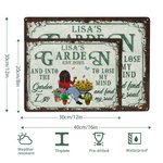 Gepersonaliseerd Retro Tuin Cartoon Karakter Metalen Bord met Naam en Datum Tuin Decor Housewarming Verjaardagscadeau voor Mamma Oma Familie Vrienden