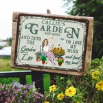 Gepersonaliseerd Retro Tuin Cartoon Karakter Metalen Bord met Naam en Datum Tuin Decor Housewarming Verjaardagscadeau voor Mamma Oma Familie Vrienden