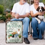 Panneau en métal personnalisé avec nom et date Décoration de jardin pendaison de crémaillère Cadeau d'anniversaire pour maman grand-mère amateurs de jardinage
