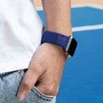 Personalized Tennis Silicone Multicolour Watch Band for Apple with Engraved Name Birthday Thanksgiving Gift for Tennis Lovers Teammate Coach