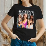 Personalisierte Retro Bootleg Rap T-Shirt Sweatshirt mit Namen und 5 Fotos Freundschaft Geburtstag Geschenk für Damen