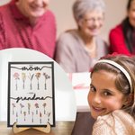 Gepersonaliseerde First Mom Now Grandma Geboorte Bloementuin Houten Plaquette Frame Teken met Kindernaam Moederdag Kerst Home Decor Cadeau voor Oma Mamma