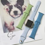 Personalized 1 - 3 Dogs and Paws Silicone Apple Watch Band with Engraved Name Birthday Anniversary Gift for Dog Lovers