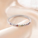 Personalizado Dainty 1-13 Familia Birthstones Sterling Silver Ring Minimalist Jewelry Mother's Day Birthday Gift for Women