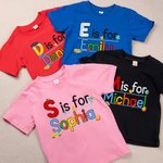 Gepersonaliseerd Schattig Potlood Apple Notitieboekje Ontwerp Initiaal Kinder T-shirt Sweatshirt met Naam Terug naar School Verjaardagscadeau voor Jongens Meisjes