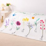 Personalized Family Watercolor Flowers Fleece Blanket Christmas Day Mother's Day Gift for Mother Grandmother