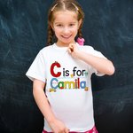 Gepersonaliseerd Schattig Potlood Apple Notitieboekje Ontwerp Initiaal Kinder T-shirt Sweatshirt met Naam Terug naar School Verjaardagscadeau voor Jongens Meisjes