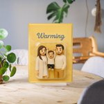 Personalized Photo Character 3D Effect Acrylic Plaque with Title and Base Desk Decor Anniversary Birthday Gift for Family Friends