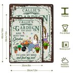 Panneau en métal personnalisé avec nom et date Décoration de jardin pendaison de crémaillère Cadeau d'anniversaire pour maman grand-mère amateurs de jardinage