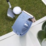 Personalised Golf Theme Silicone Multicolour Watch Band for Apple with Engraved Name Birthday Thanksgiving Gift for Golf Palyers Golf Coach