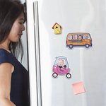 Aimant Voiture ou Réfrigérateur Personnalisé avec 1 à 4 Visage d’Enfant et Texte Cadeau Anniversaire Amusant pour Famille ou Amis