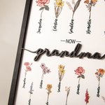 Gepersonaliseerde First Mom Now Grandma Geboorte Bloementuin Houten Plaquette Frame Teken met Kindernaam Moederdag Kerst Home Decor Cadeau voor Oma Mamma