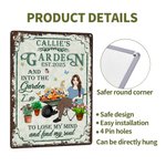 Panneau en métal personnalisé avec nom et date Décoration de jardin pendaison de crémaillère Cadeau d'anniversaire pour maman grand-mère amateurs de jardinage