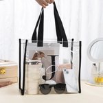 Personalised Clear Waterproof Name Initial Unisex Tote Bags Large Capacity Stadium Bags Birthday Christmas Gift for Friends