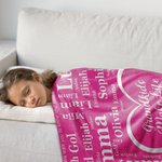Gepersonaliseerde 1-16 Kleinkind Namen Deken Super Zacht Flanel Kleinkinderen Maken Leven Grootouder Kerstmis Thanksgiving Day Cadeau voor Grootouder
