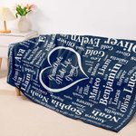 Gepersonaliseerde 1-16 Kleinkind Namen Deken Super Zacht Flanel Kleinkinderen Maken Leven Grootouder Kerstmis Thanksgiving Day Cadeau voor Grootouder