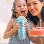 Vaso de helado personalizado con nombre y pajita Imprescindible de viaje Regalo de cumpleaños de vuelta al cole para niñas
