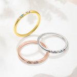 Personalizado Dainty 1-13 Familia Birthstones Sterling Silver Ring Minimalist Jewelry Mother's Day Birthday Gift for Women