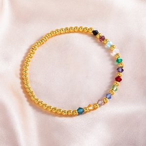 Personalizada 1-12 Familia Birthstones Elastic Beaded Pulsera Cumpleaños Día de la Madre Regalo para Mujer Mamá