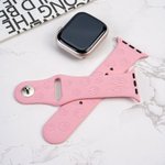 Personalized Basketball Element Silicone Watch Band for Apple with Engraved Name Birthday Game Day Gift for Basketball Lover