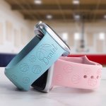 Personalized Basketball Element Silicone Watch Band for Apple with Engraved Name Birthday Game Day Gift for Basketball Lover