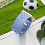 Personalized Soccer Pattern Silicone Watch Band for Apple with Engraved Name Birthday Game Day Gift for Soccer Lover