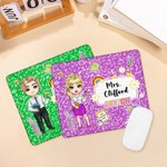 Personalizzato Cartoon Teacher Character Anti-Slip Mouse Pad con nome Teacher's Day Back to School Appreciation Gift for Teachers Educators
