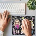 Personalizzato Cartoon Teacher Character Anti-Slip Mouse Pad con nome Teacher's Day Back to School Appreciation Gift for Teachers Educators