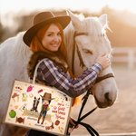 Personalized Cowgirl Horse Element Durable Jute Tote Bag with Name  Large Capacity Travel Accessories Birthday Gift for Women Horse Lovers