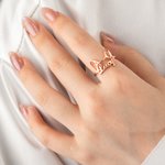 Personalised Dog Breed Ears Ring with Engraved Name Jewellery Gift for Dog Mom Pet Lover
