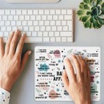 Personalized Bad Bitch Affirmations Non-Slip Mouse Pad with Name Office Supplies Humorous Birthday Gift for Friends Family Colleague