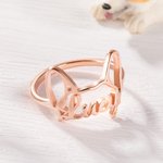 Personalised Dog Breed Ears Ring with Engraved Name Jewellery Gift for Dog Mom Pet Lover