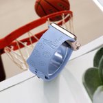 Personalized Basketball Element Silicone Watch Band for Apple with Engraved Name Birthday Game Day Gift for Basketball Lover