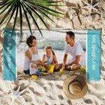Telo mare personalizzato con foto e testo multicolore ad asciugatura rapida vacanze estive regalo per famiglia e bambini