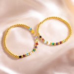 Gepersonaliseerde 1-12 Familie Geboortestenen Elastische Kralen Armband Verjaardag Moederdag Cadeau voor Vrouw Moeder