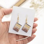 Personalised Miniature Book Cover Dangle Drop Earrings for Book Lovers Writer Librarian