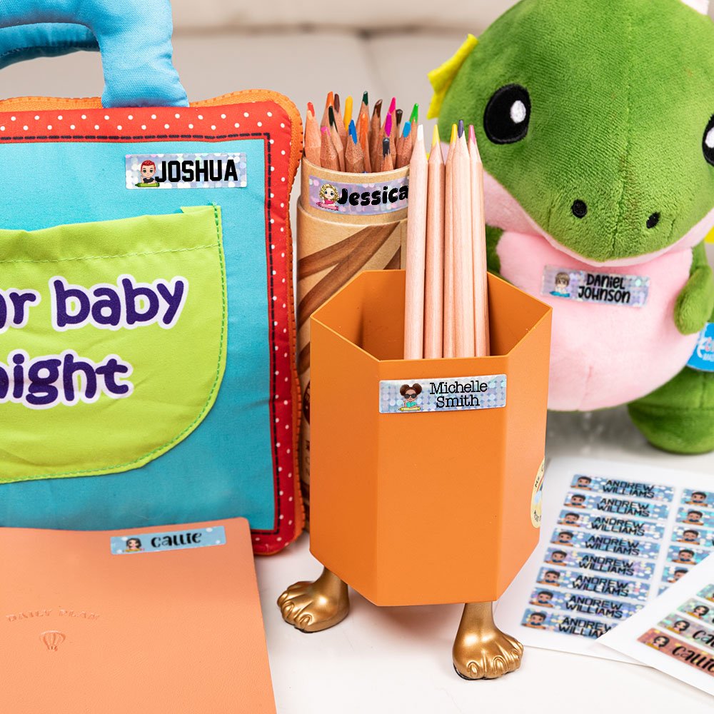 Étiquettes autocollantes personnalisées pour fournitures scolaires