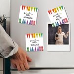 Henkilökohtainen väri värikynä neliö jääkaappi magneetti tekstillä Home Class Decor Syntymäpäivä Opettajan päivä arvostus lahja opettajille