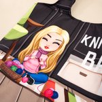 Personalised Cartoon Knitting Character Reusable Large Tote Bag with Name Mother's Day Birthday Gift for Mom Grandma Knitting Lovers