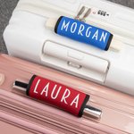 Étiquette pour Poignée Bagage Accessoires de Voyage en Avion Personnalisée avec Nom en Impression ou broderie