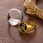 Anello personalizzato con monogramma e iniziali intrecciate, con testo inciso, regalo di fidanzamento per uomini.