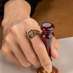 Anillo de sello personalizado con monograma de iniciales entrelazadas y texto grabado regalo de cumpleaños y compromiso para hombres