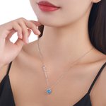 Personalisierte Namen-Design Halskette mit Herzanhänger und Geburtsstein Geburtstag Jahrestag Geschenk für Damen Mädchen