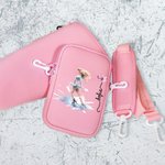 Personalizzato pattinaggio ragazza nascita fiore bottiglia d'acqua borsa con custodia tracolla regolabile accessorio per Stanley Tumbler regalo di compleanno per le donne ragazza