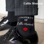 Callie Moment Spersonalizowane skarpetki do połowy łydki z miękkiej bawełny z czerwonym nadrukiem imienia i nazwiska Walentynkowy prezent na rocznicę dla męża i chłopaka