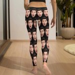 Personalized Funny Face Photo Stretchy Leggings Yoga Pants Daily Sports Accessories Birthday Anniversary Gift for Girlfriend Wife
