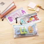 Personalizzato nome colorato impermeabile Mesh Matita Pouch con Zipper School Supplies Back to School regalo per i bambini