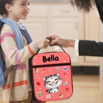 Personalisierte Cartoon lachende Tier isolierte Lunch Bag mit Namen täglich Reisen zurück zu Schule Geburtstag Geschenk für Jungen Mädchen